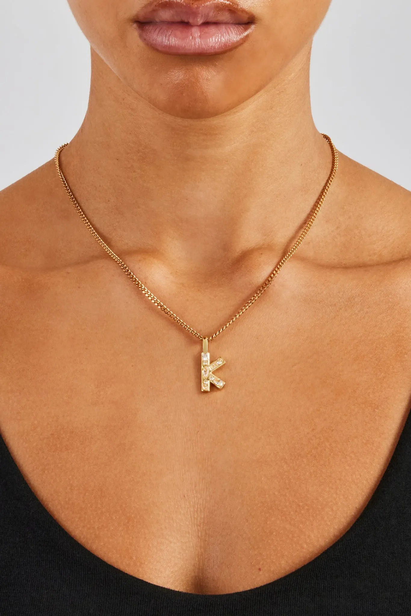 Women JWL-PEND Iced Mixed Stone Letter Pendant - 25mm