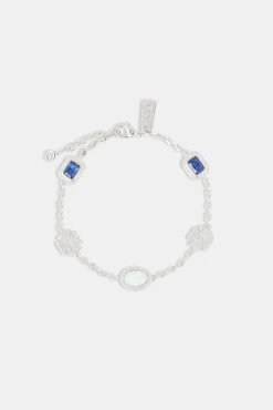 JWL-BRA Iced Motif & Opal Rolo Bracelet - 8mm
