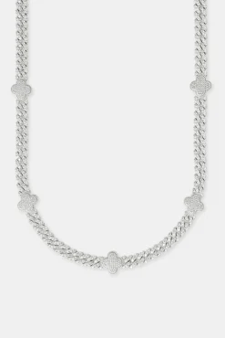JWL-CHN Iced Motif Cuban Chain - White - 8mm