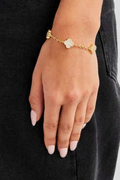 Women JWL-BRA Iced Motif Rolo Link Bracelet - 12mm