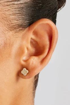 Women JWL-EAR Iced Motif Stud - 8mm