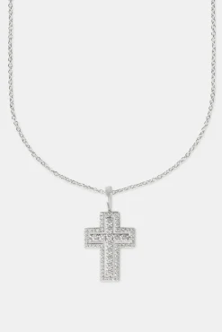 Women JWL-NECK Iced Outline Cross Necklace - 45mm