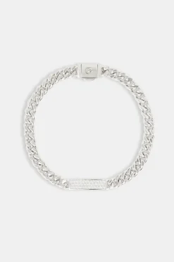 JWL-BRA Iced Pave Centre Cuban Bracelet - 6mm
