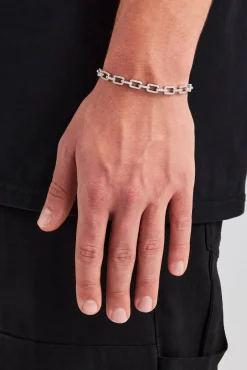 JWL-BRA Iced Pave Rectangular Link Bracelet - 6mm