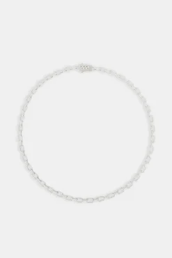 JWL-CHN Iced Pave Rectangular Link Chain - 6mm