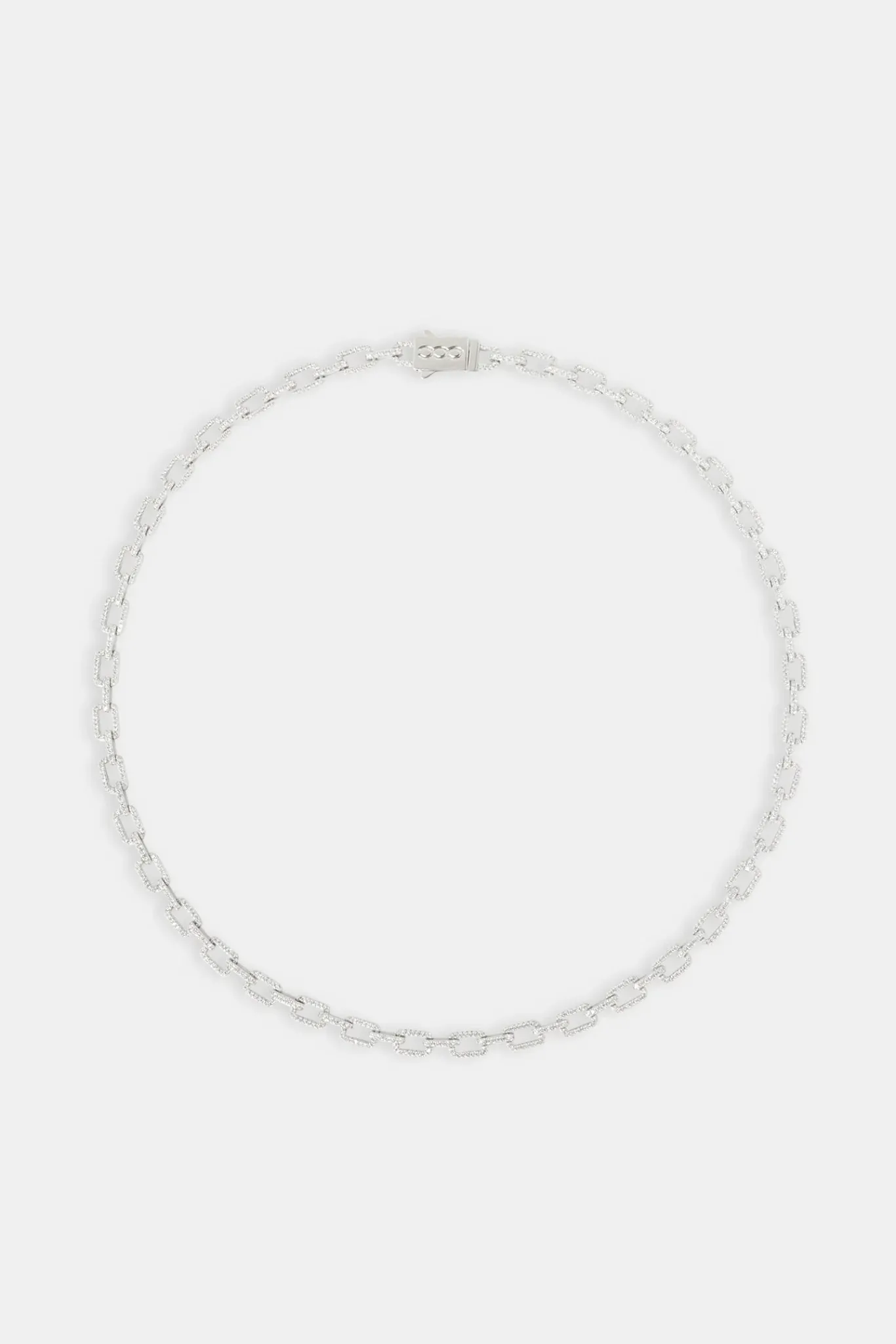 JWL-CHN Iced Pave Rectangular Link Chain - 6mm