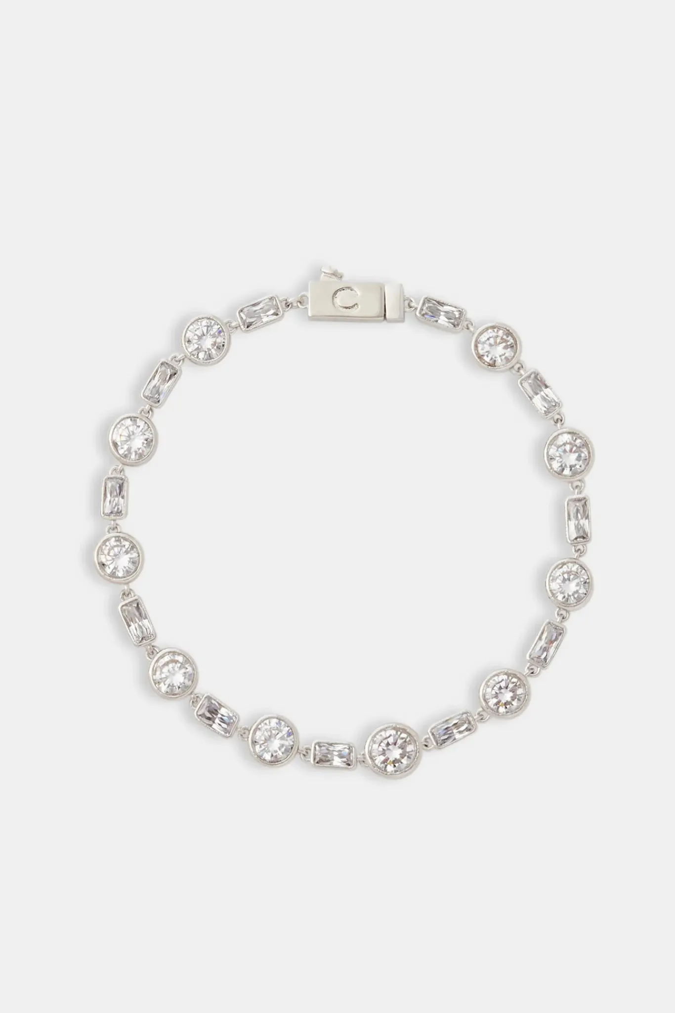 JWL-BRA Iced Round & Rectangle Mix Tennis Bracelet - 6mm