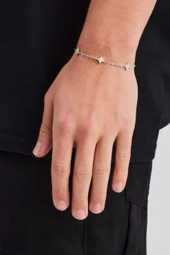 JWL-BRA Iced Star Motif Rolo Link Bracelet - 8mm