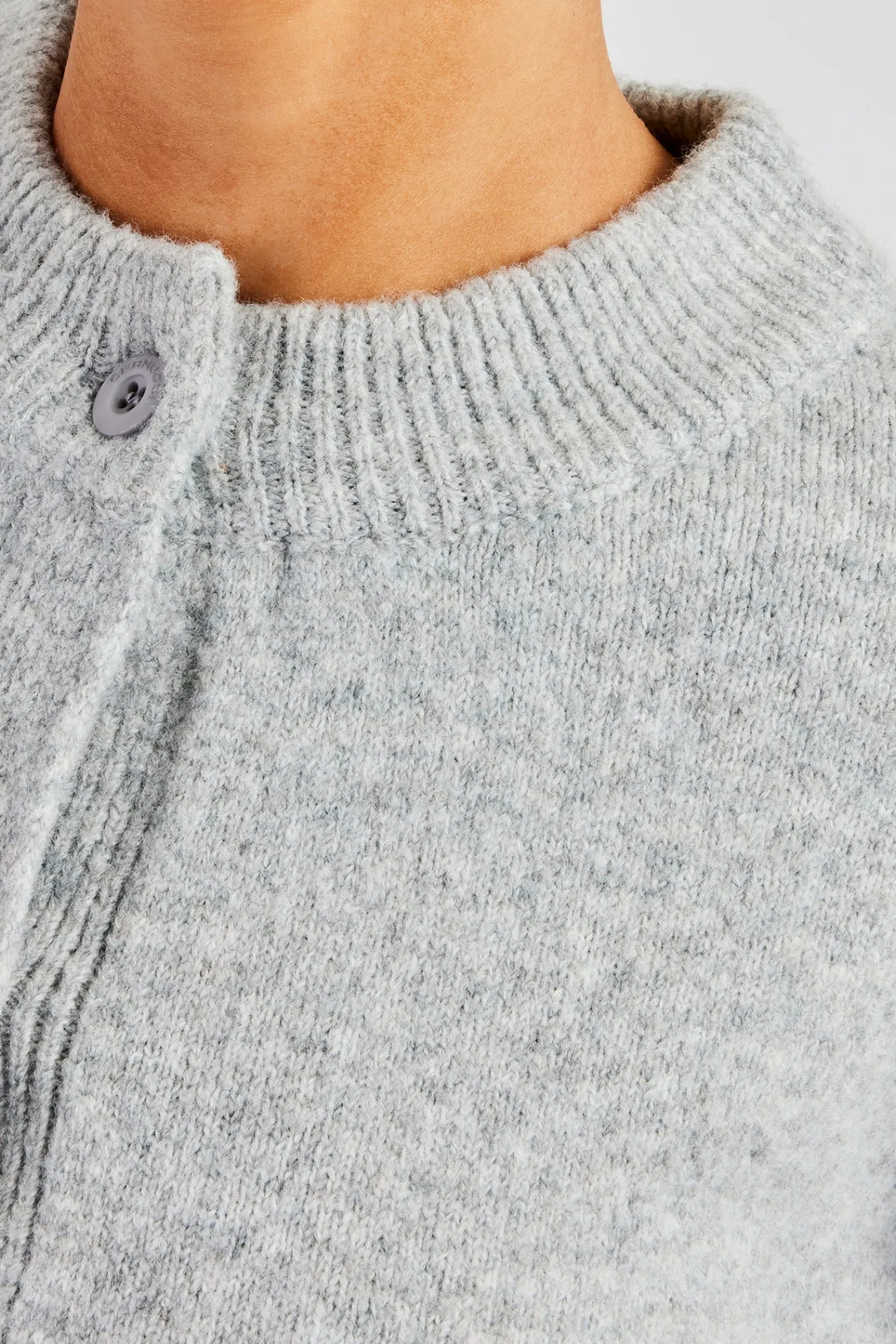 Women CLO-SET-KTW Knitted Cropped Cardigan & Flare Trouser - Grey