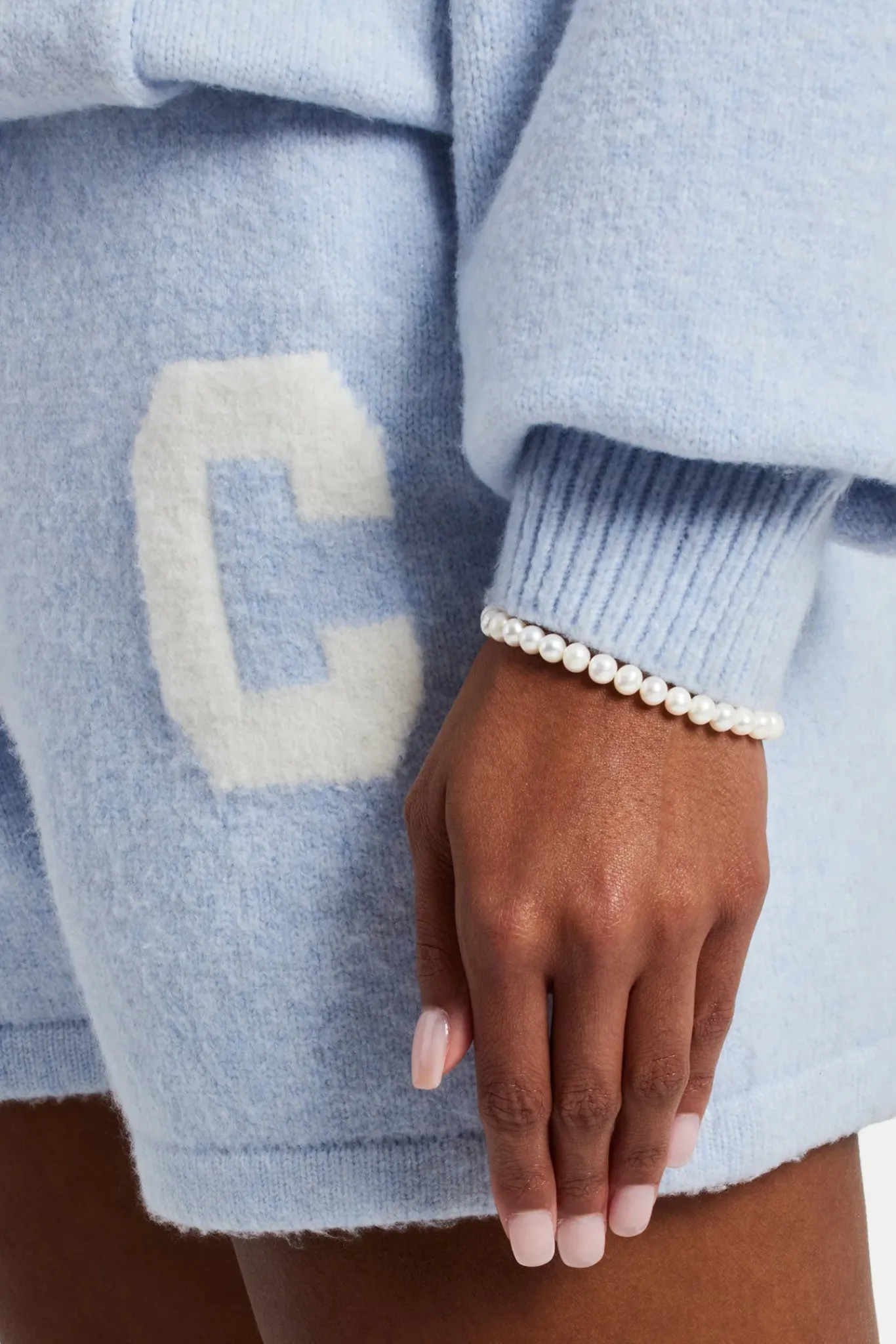 Women CLO-BOT-KTW Knitted Short - Light Blue