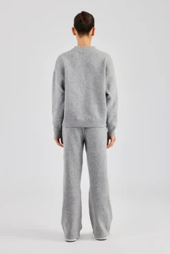 Women CLO-SET-KTW Knitted Sweatshirt Tracksuit - Grey