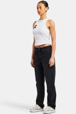 Women CLO-BOT-DEN Ladies Straight Leg Jeans  - Black
