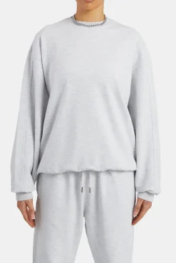 Women CLO-TOP-HS-SWE Ladies Sweatshirt - Light Grey Marl