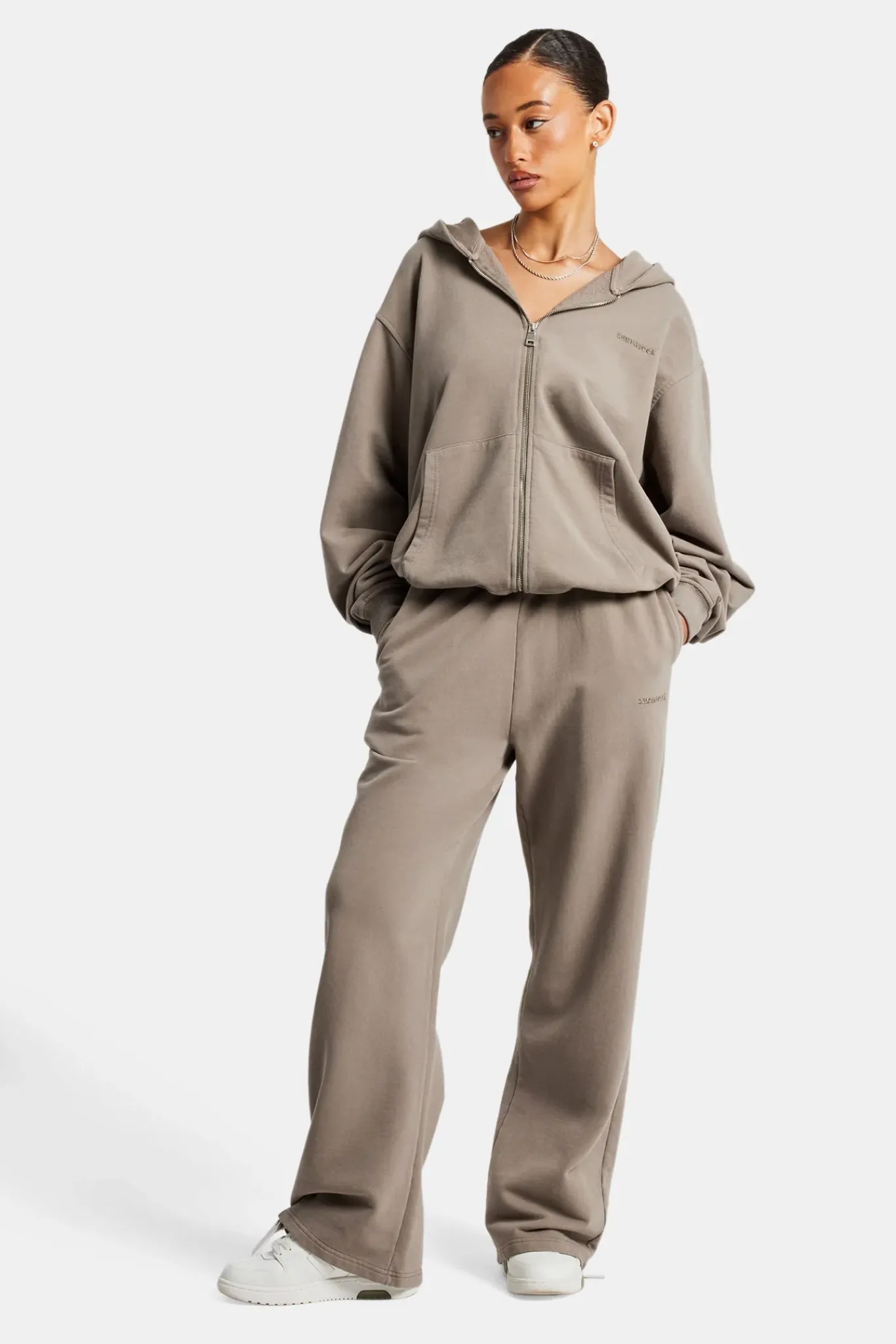 Women CLO-BOT-TRO Ladies Wide Leg Jogger - Taupe