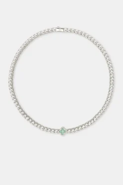 Women JWL-CHN Light Green Motif Tennis Chain