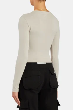 Women CLO-TOP-TEE Long Sleeve Top - Stone