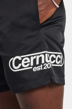 CLO-SWIM Mens Contrast Swimshort - Black