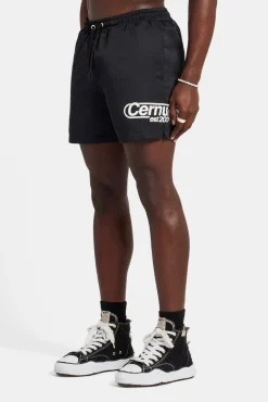 CLO-SWIM Mens Contrast Swimshort - Black