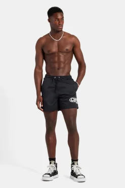 CLO-SWIM Mens Contrast Swimshort - Black