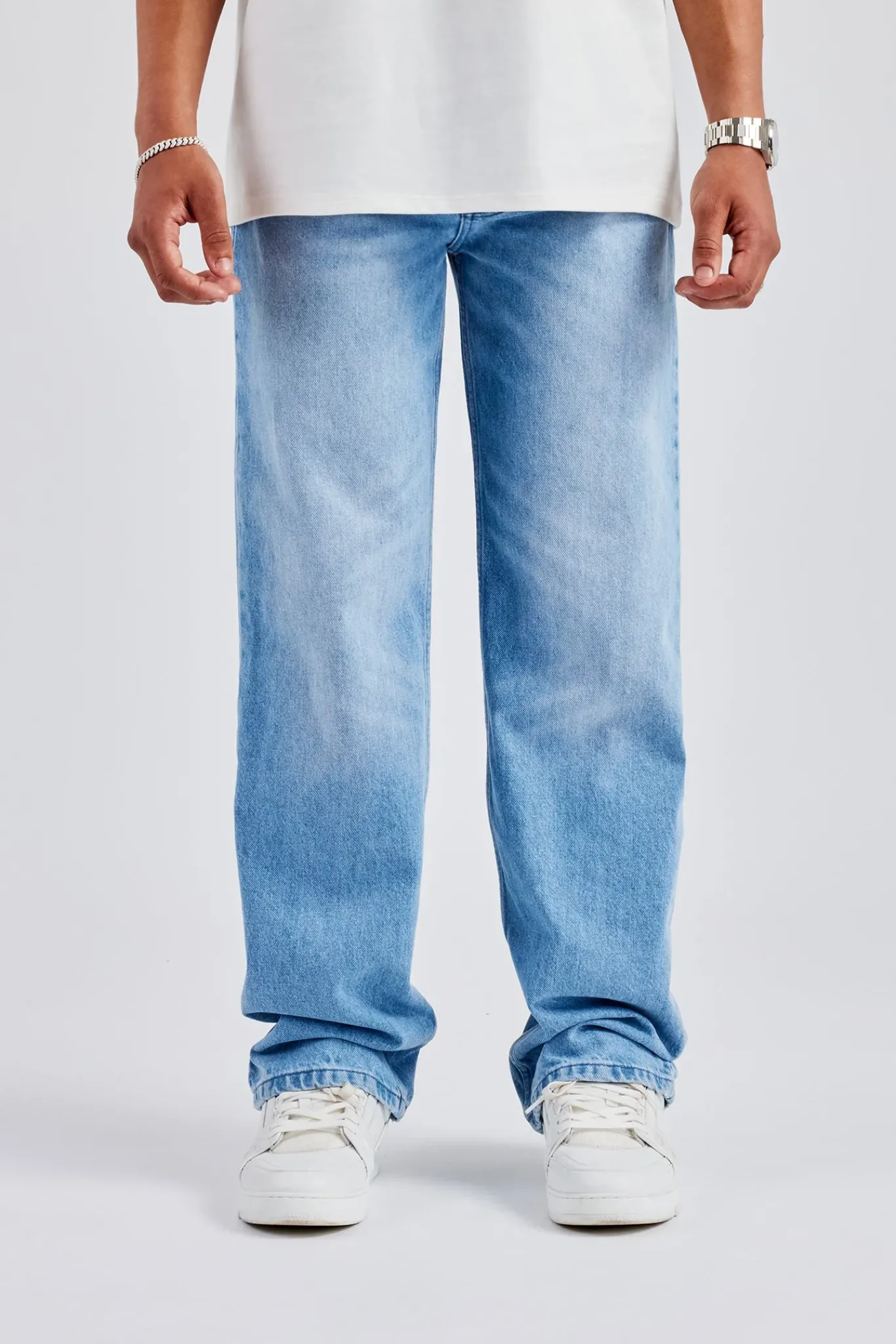 CLO-BOT-DEN Mens Relaxed Fit Jeans - Vintage Blue