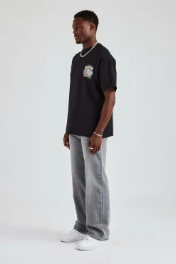CLO-BOT-DEN Mens Relaxed Fit Jeans - Washed Grey