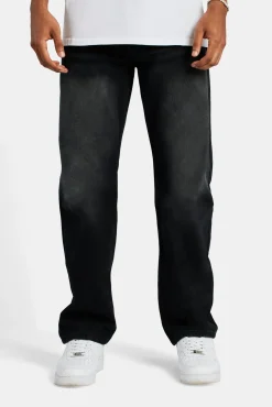 CLO-BOT-DEN Mens Relaxed Fit Jeans - Washed Black