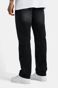 CLO-BOT-DEN Mens Relaxed Fit Jeans - Washed Black