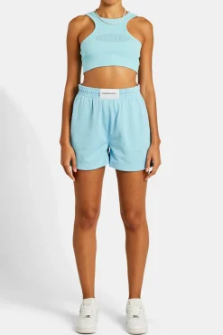 Women CLO-BOT Mesh Shorts With Label - Blue