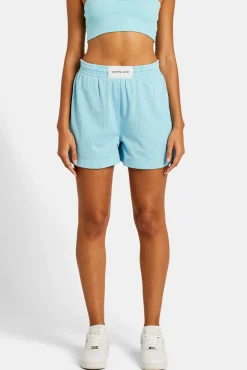 Women CLO-BOT Mesh Shorts With Label - Blue