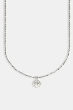 JWL-PEND Micro Compass Rope Necklace - 12mm