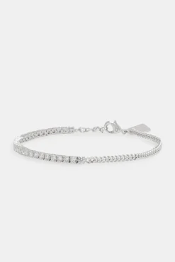 JWL-BRA Micro Cuban & 3mm Tennis Bracelet