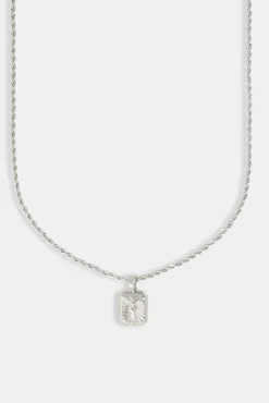 JWL-PEND Micro Polished Emblem Rope Necklace - 15mm