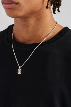 JWL-PEND Micro Polished Emblem Rope Necklace - 15mm