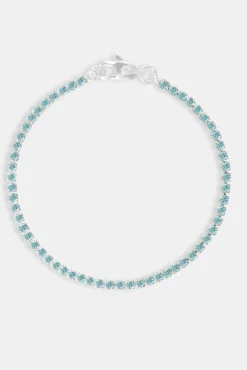 JWL-BRA Micro Tennis Bracelet Light Blue - White 2.5mm