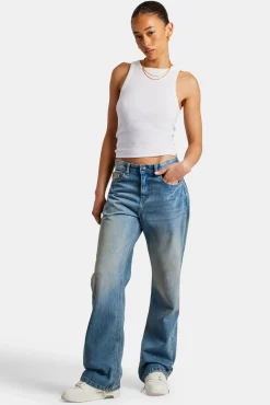 Women CLO-BOT-DEN Mid Rise Relaxed Jeans - Antique Wash