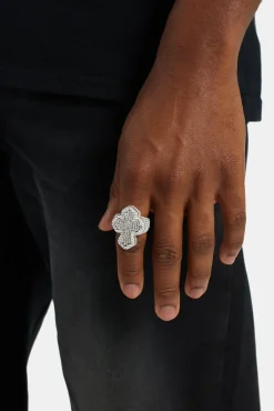 JWL-RNG 32mm 925 Iced CZ Cross Ring