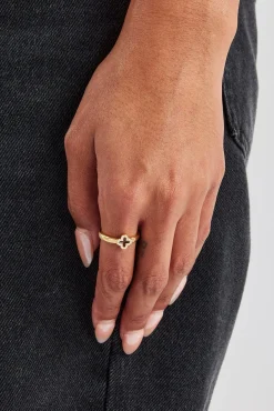 Women JWL-RNG 6mm Chocolate Enamel Motif Band Ring - Gold