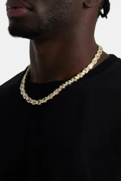 JWL-CHN 10mm Clear & Yellow Square Tennis Chain