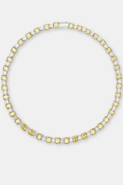 JWL-CHN 10mm Clear & Yellow Square Tennis Chain