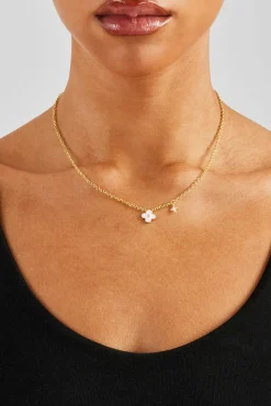 Women JWL-NECK 10mm Double Motif Enamel Necklace - Pink