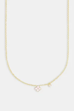 Women JWL-NECK 10mm Double Motif Enamel Necklace - Pink