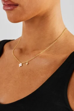 Women JWL-NECK 10mm Double Motif Enamel Necklace - Pink