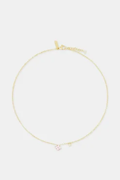 Women JWL-NECK 10mm Double Motif Enamel Necklace - Pink