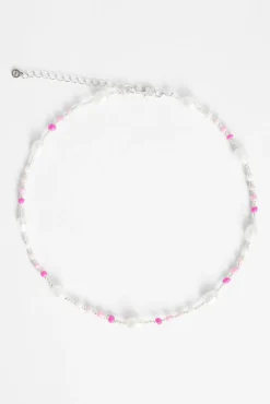 Women JWL-CHN-PRL 7mm Freshwater Pearl & Pink Bead Necklace
