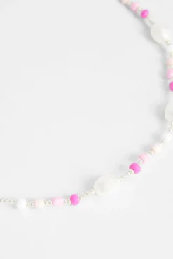 Women JWL-CHN-PRL 7mm Freshwater Pearl & Pink Bead Necklace