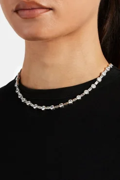 Women JWL-CHN 6mm Iced CZ Mixed Shape Chain