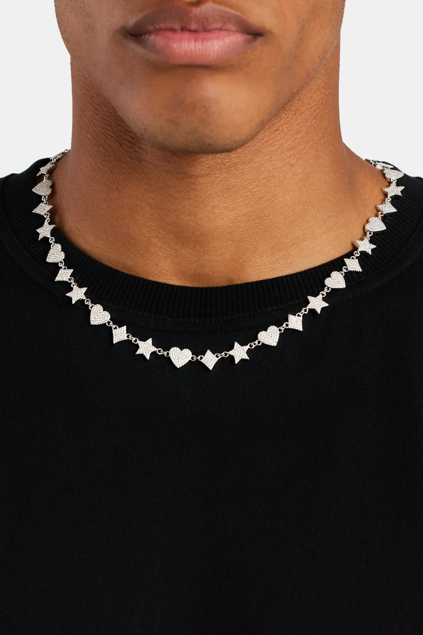 JWL-CHN 10mm Iced CZ Motif Tennis Chain