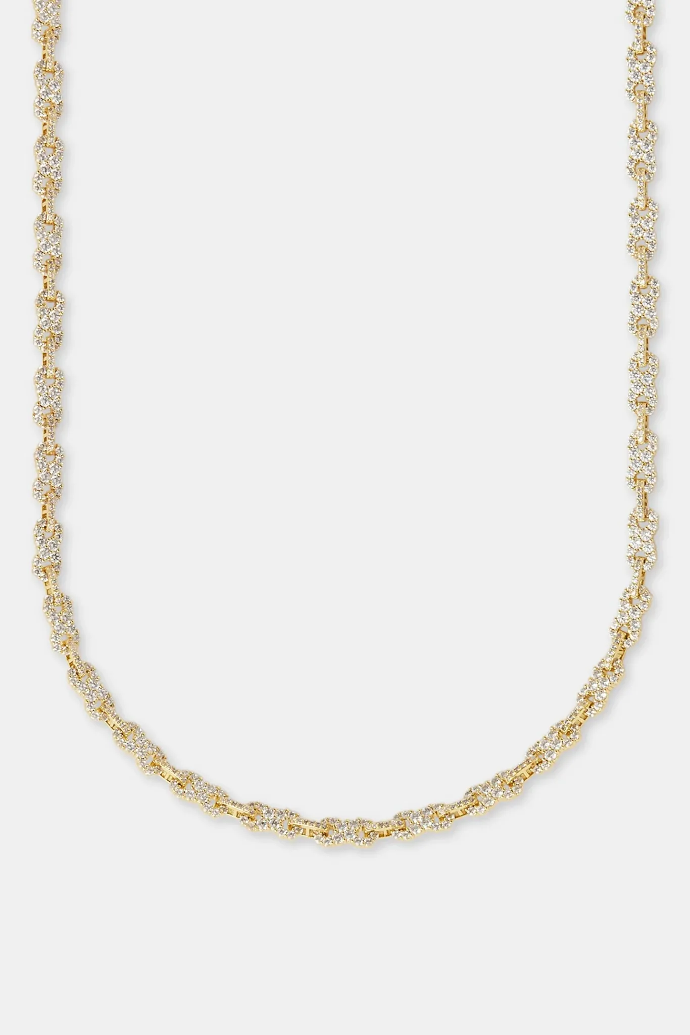Women JWL-CHN 2mm Iced Infinity Link Chain - Gold