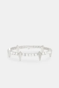 JWL-BRA 5mm Iced Pave Spike Tennis Bracelet