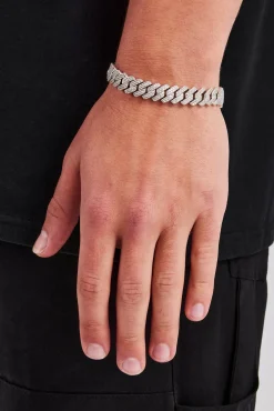 JWL-BRA 10mm Iced Prong Link Bracelet